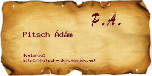 Pitsch Ádám névjegykártya